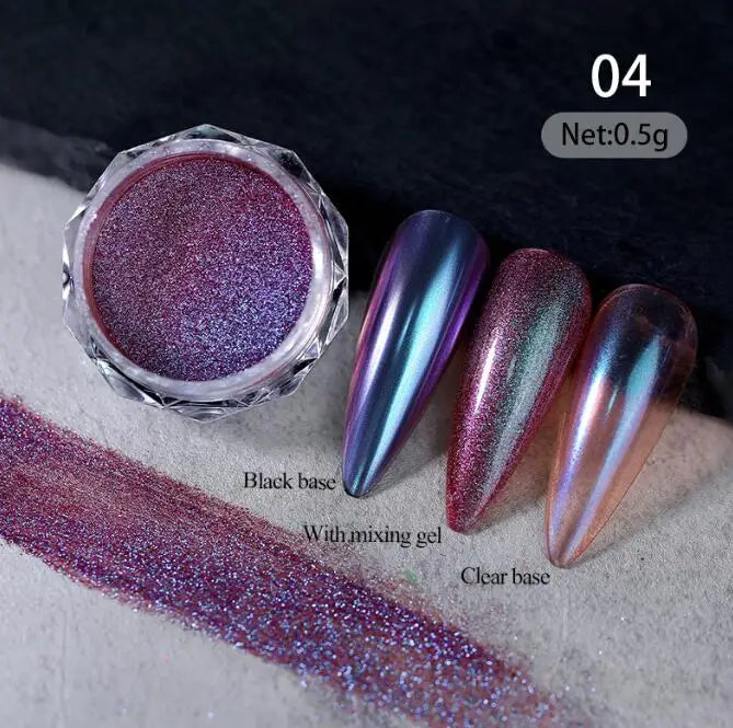 Rynx |1Jar Aurora Chameleon Snowflake Ultra-Thin Iridescent Nail Sequins Holographic Opal Eyeshadow Ice Glitter Nail Chameleon Flakes