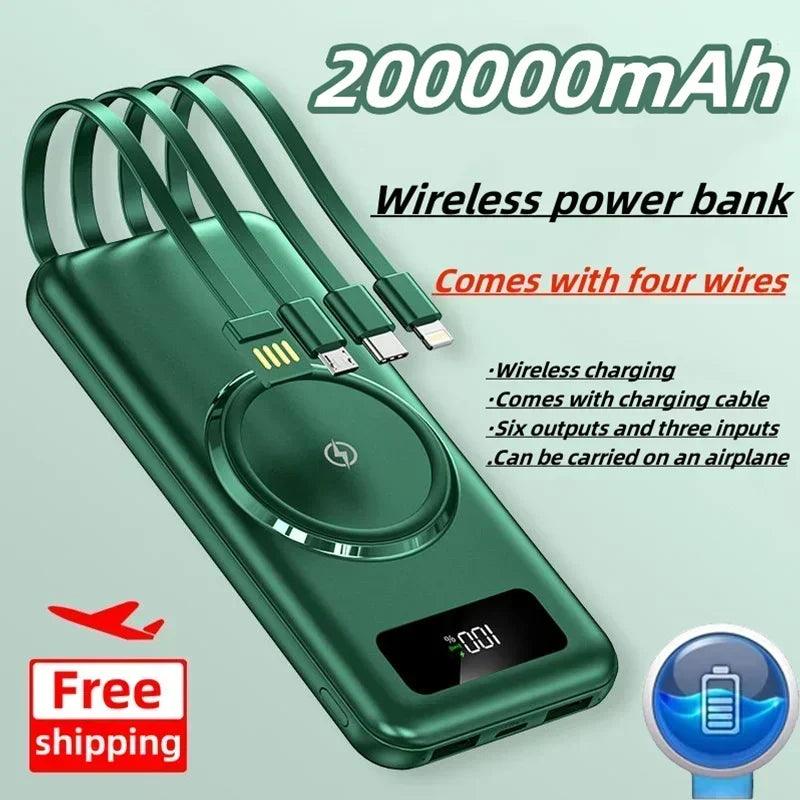 Lisslune | Ultra-High Capacity 200000 mAh Wireless Charger with Fast Charging and LED Display - Your Ultimate Power Companion
