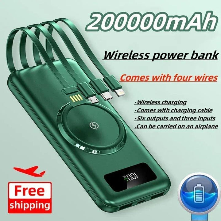 Lisslune | Ultra-High Capacity 200000 mAh Wireless Charger with Fast Charging and LED Display - Your Ultimate Power Companion