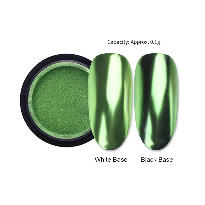 Rynx | Aurora Pearl White Nails Glitter Dust Chrome Gradient Rubbing on Powder Mirror Reflective Magnetic Pigment Nail Art Decorations