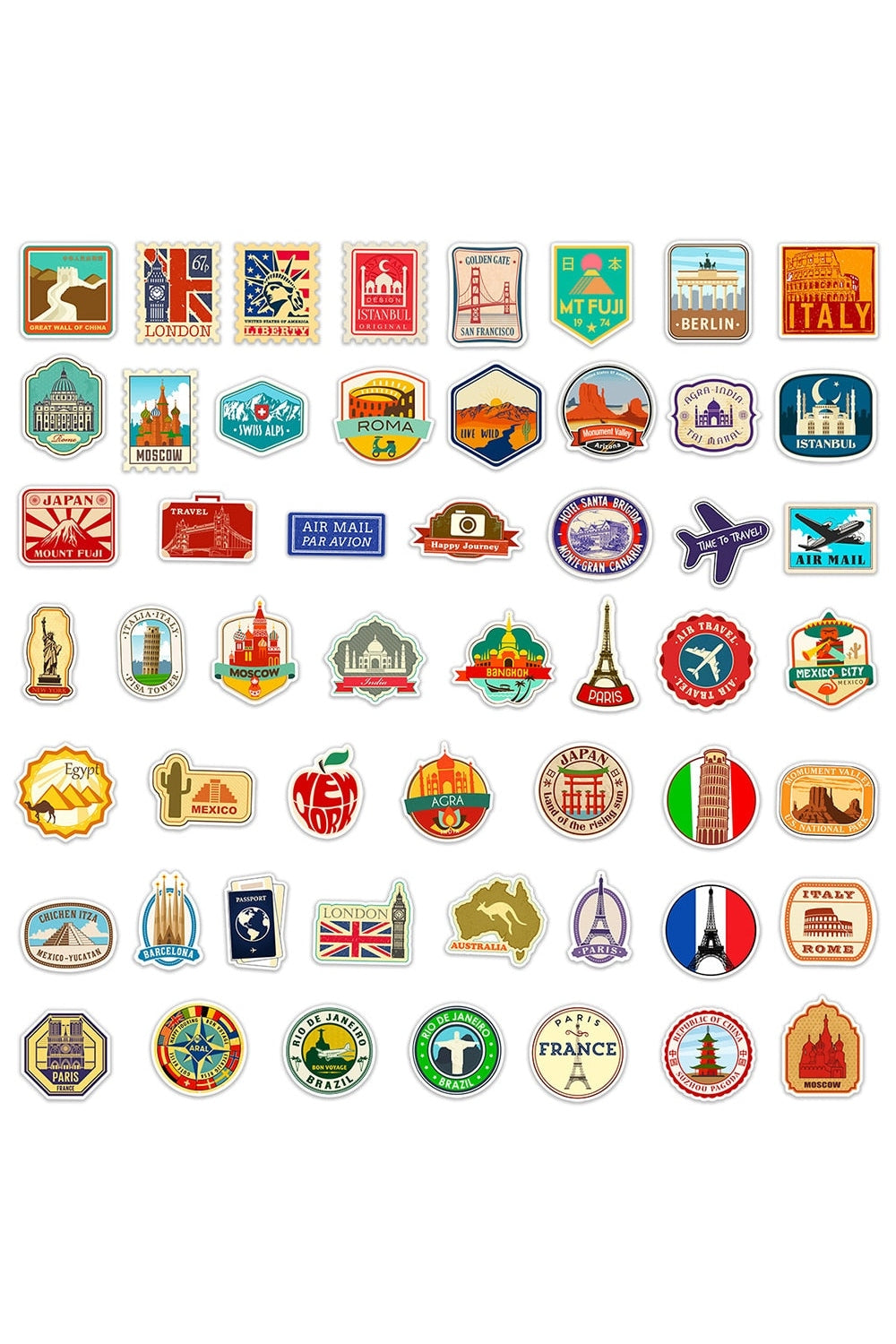 Lisslune | Travel stickers 10/30/50PCS
