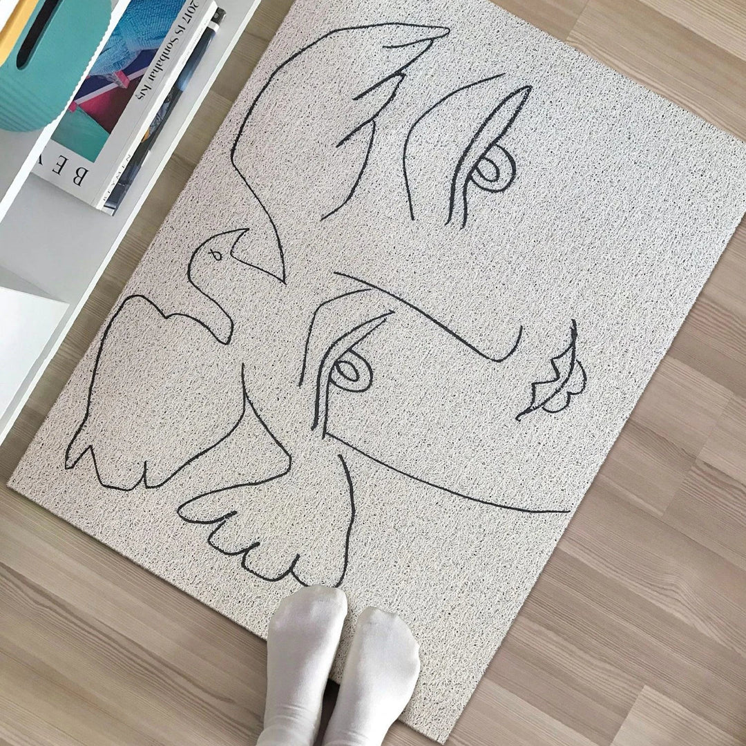 Rynx | Nordic PVC Matisse Painting Doormat Cuttable Portrait House Entrance Welcome Mat Carpet Floor Mat Outdoor Home Room Decoration