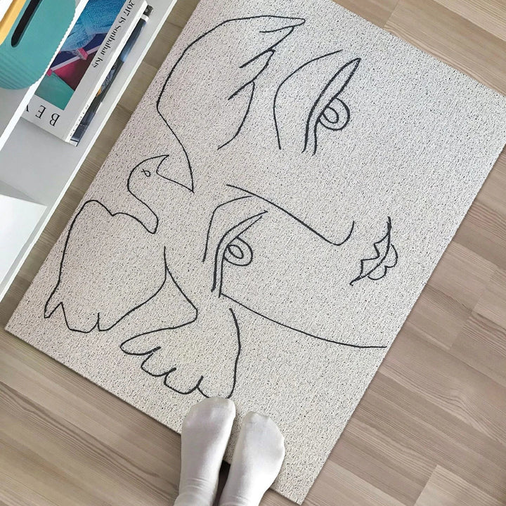 Rynx | Nordic PVC Matisse Painting Doormat Cuttable Portrait House Entrance Welcome Mat Carpet Floor Mat Outdoor Home Room Decoration