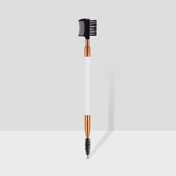 Rynx | Double-Sided Wooden Handle Eyebrow Brush Eyelash Brush 2 In 1 Professional Makeup Brush Eyelash Curler Diagonal Corner Brush