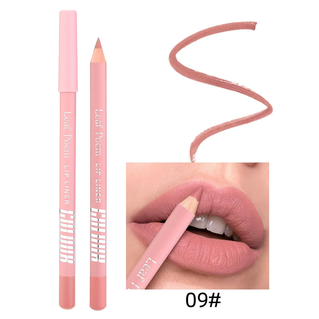 Rynx | 12 Color Matte Lipliner Pencil Waterproof Plumping Stain Lipstick Natural Nude Pink Lip Contours Pro Outline The Lips Contour Makeup