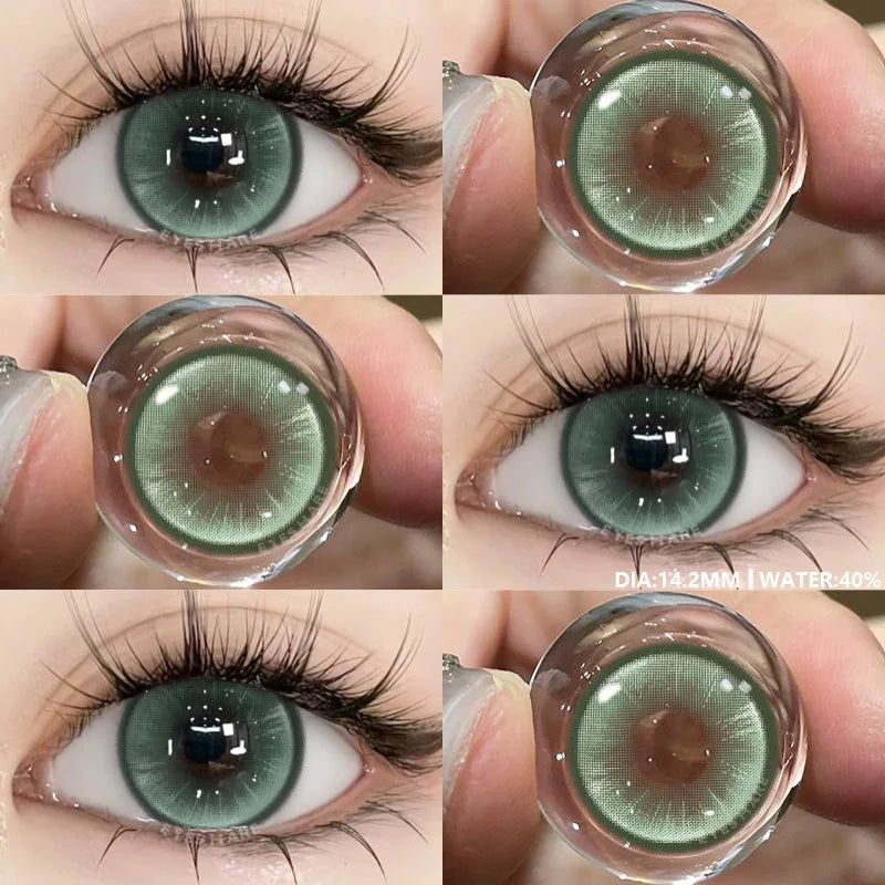 Rynx | 1 Pair Colored Contact Lenses for Eyes Natural Brown Eye Lenses Gray Pupils Blue Eyes Soft Lenses Annual Green Contact Lenses