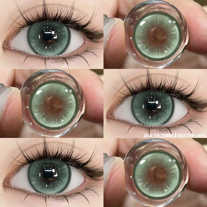 Rynx | 1 Pair Colored Contact Lenses for Eyes Natural Brown Eye Lenses Gray Pupils Blue Eyes Soft Lenses Annual Green Contact Lenses