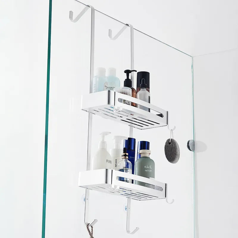 Lisslune | Sleek Shower Nail-Free Dual Layer Organizer Rack