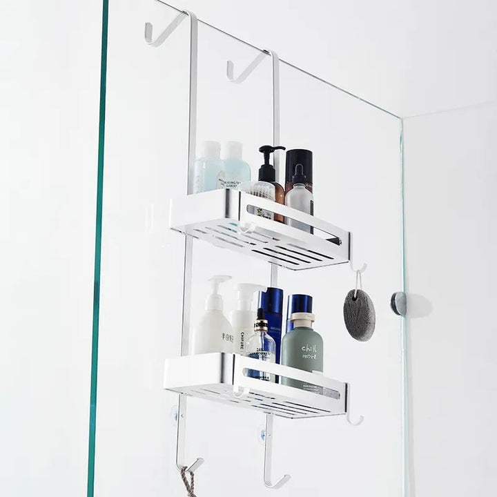 Lisslune | Sleek Shower Nail-Free Dual Layer Organizer Rack