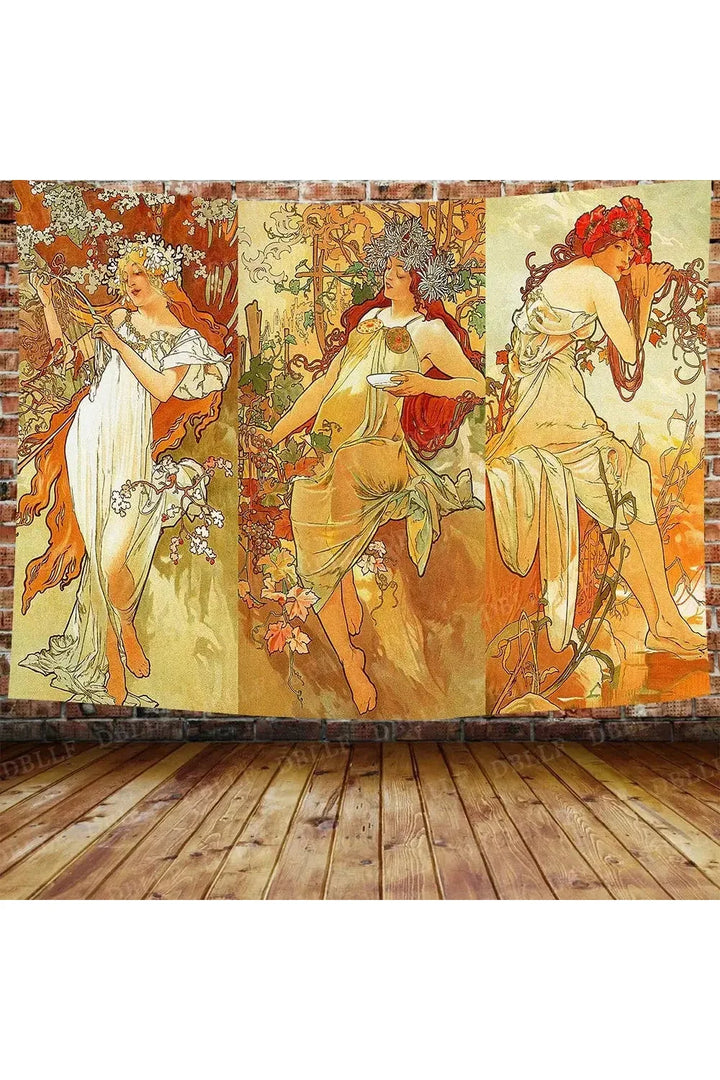 Lisslune | Nouveau Flower Goddess Tapestry