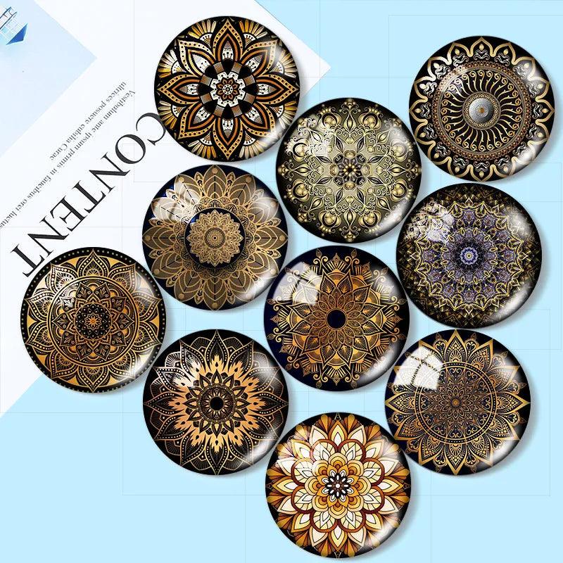 Lisslune | Luxurious Golden Glass Cabochon Set - 10 Pieces for Impressive Jewelry Creations