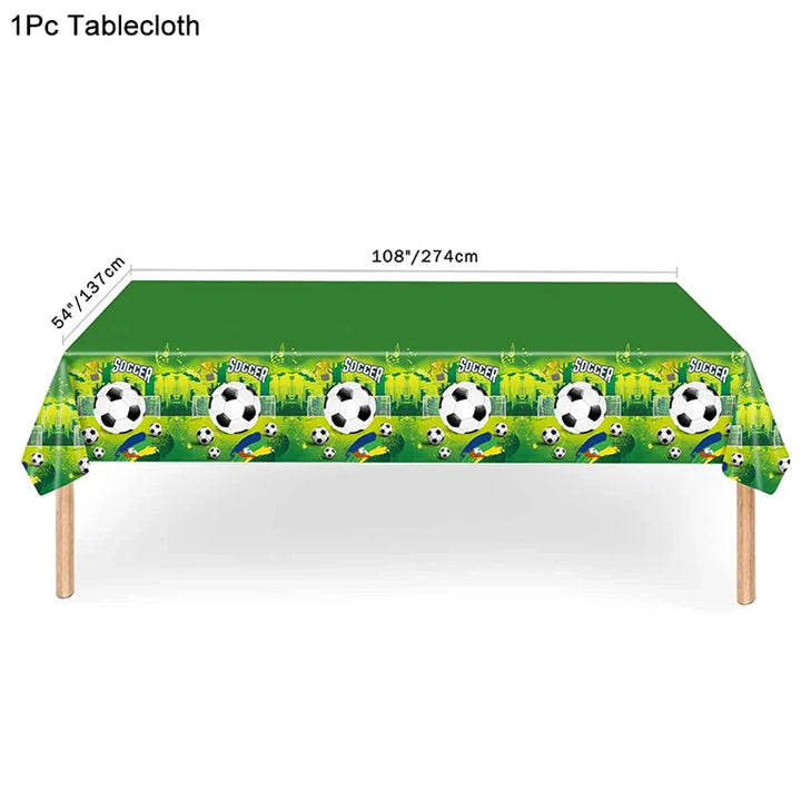 Rynx Football Party Disposable Tableware Paper Plates Cups Napkins Tablecloth Kids Boys Football Birthday Party Decor Supplies