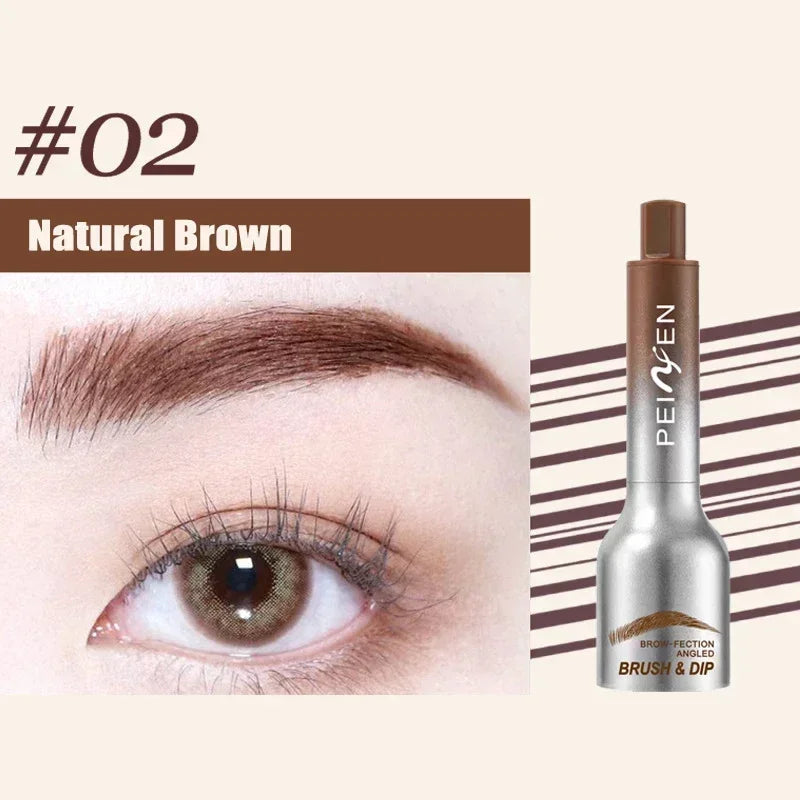 Rynx | Air cushion makeup paste with wild eyebrows, square brush, tea brown, printable 3D color, dip eyebrow booster, cream for adjusting hairlines