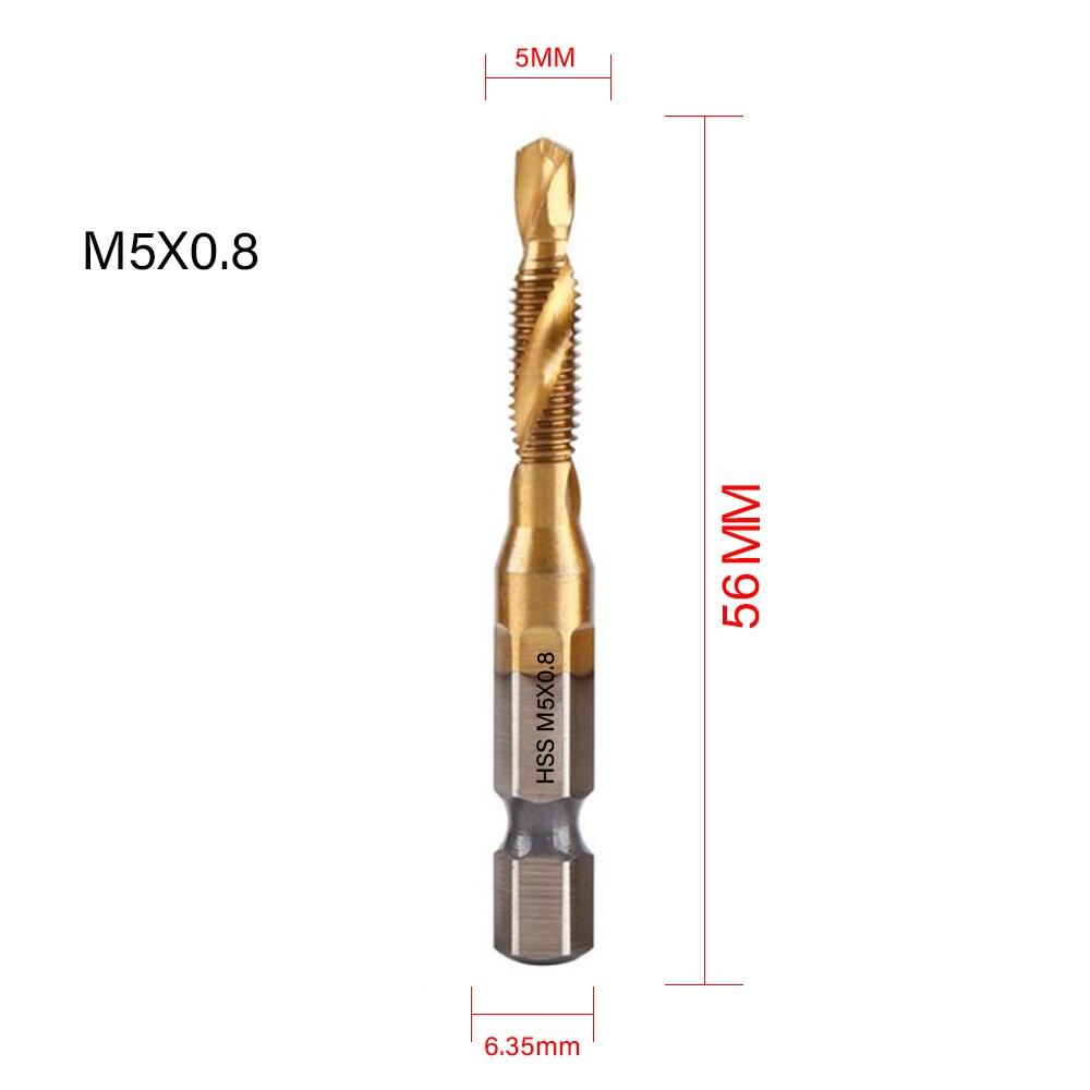 Lisslune | Precision Taps Set with Titanium Coating and Spiral Flute Design for Efficient Tapping and Chamfering