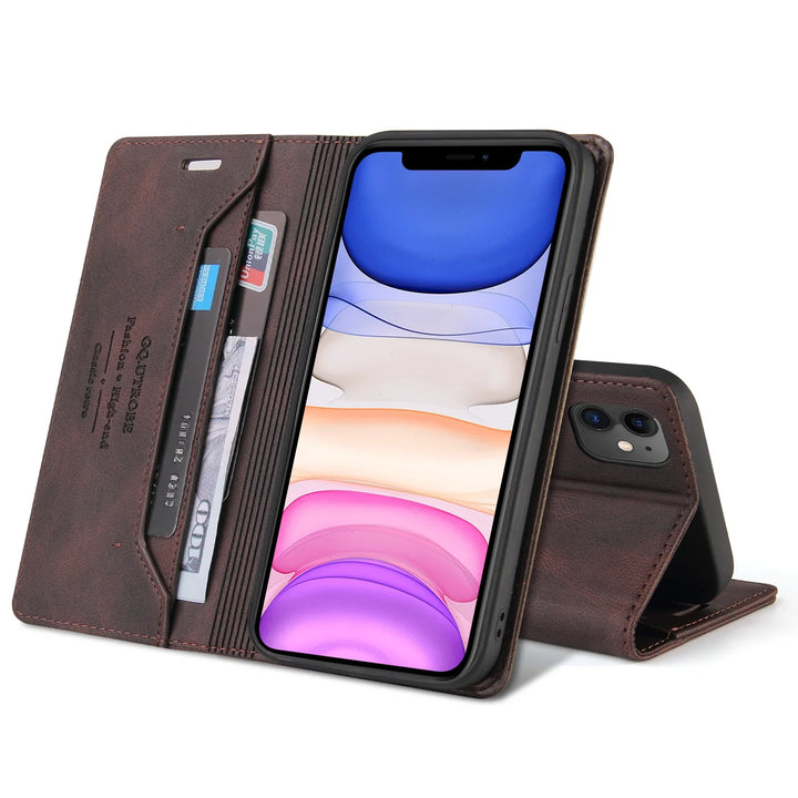 Lisslune | iPhone leather protective case with RFID blocking and card slots