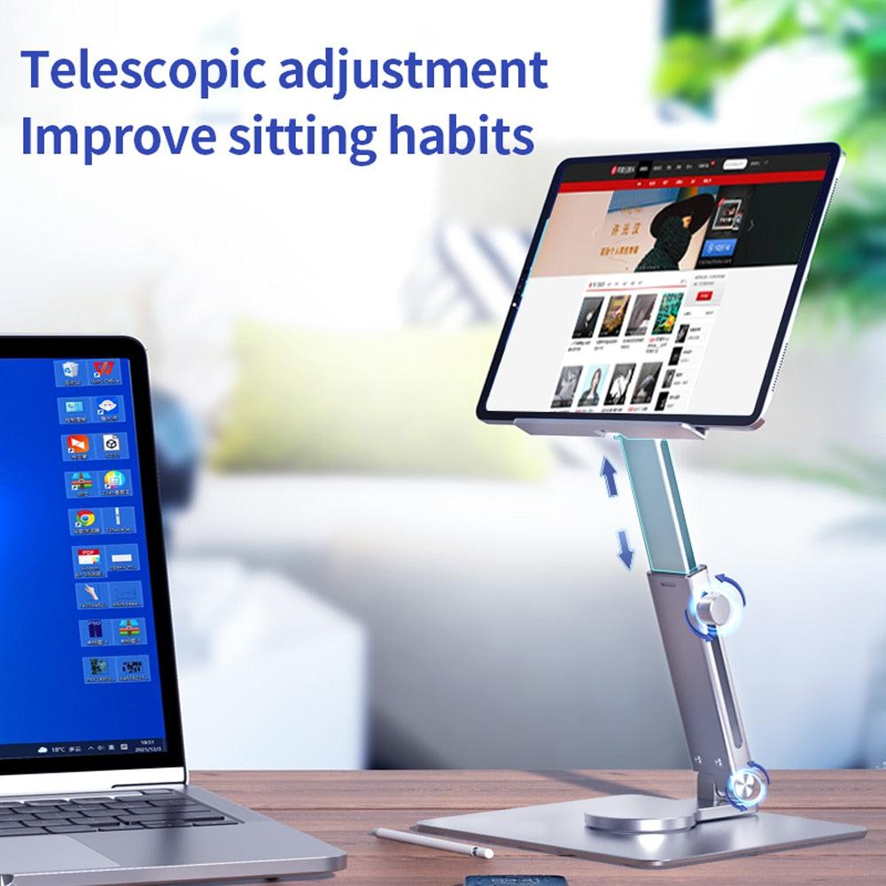 Lisslune | Premium Adjustable 360° Rotatable Tablet and Laptop Stand - Durable Aluminum Alloy Holder