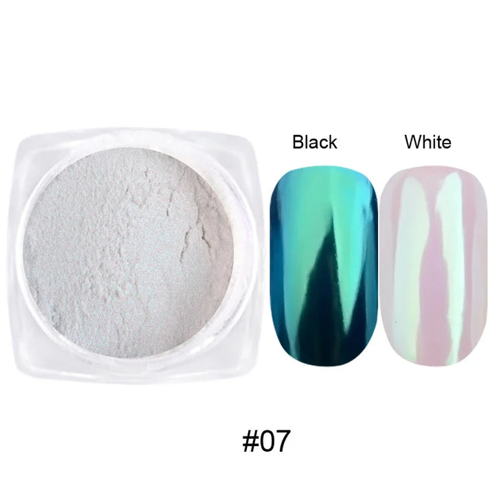 Rynx | 1jar Plating Aurora Chrome Nail Powder High Gloss Moonlight Mirror Fine Glitter Pigment Aurora Pearl Rub Dust Chrome Nails