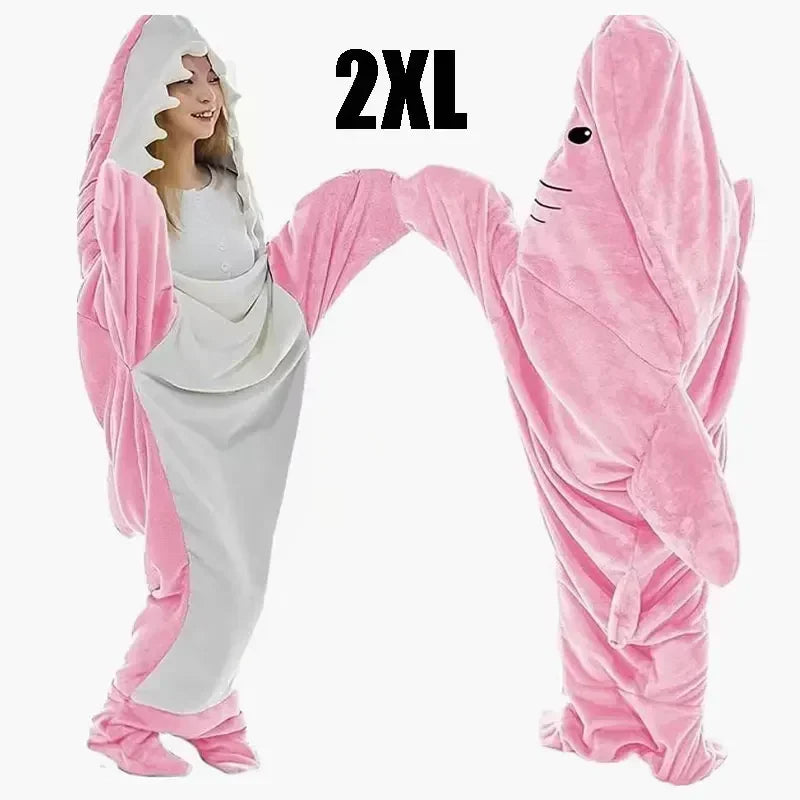 Lisslune | Snuggly Shark Cozy Hooded Onesie Blanket