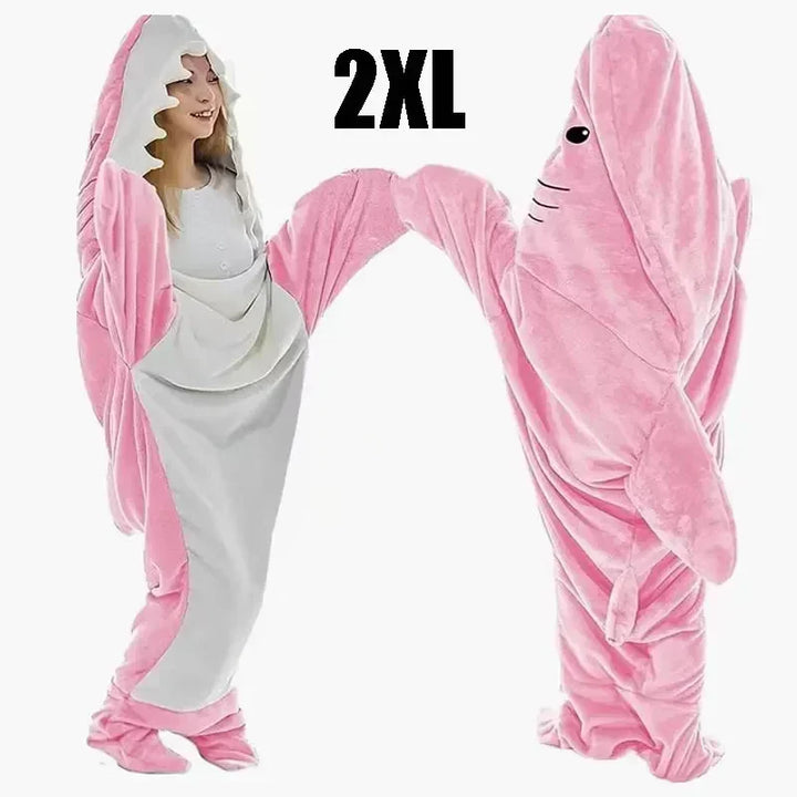 Lisslune | Snuggly Shark Cozy Hooded Onesie Blanket