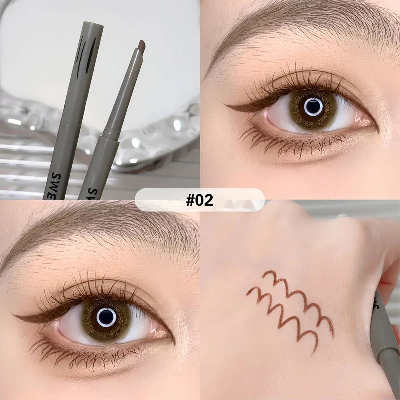 Rynx | Matte Lying Silk Moth Eyeliner Gel Pencil Waterproof Non-Blooming Quick-Drying Eyeliner Pencil Tea Brown Eyeshadow Pencil Makeup