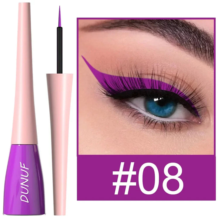 Rynx | Purple Eyeliner Long-lasting Liquid Black Eyeliner Pencil Waterproof Fast-drying Blue White Eyeliner Pencil Korean Cosmetics Tool 18 Colors