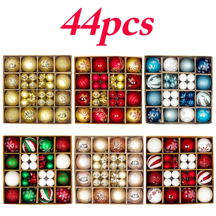 Rynx Christmas Ball Ornament Set Large Christmas Tree Hanging Decoration Snowflake Merry Christmas Decoration for Home 2025 New Year Party Gift