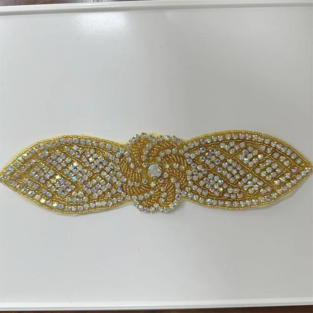 Lisslune | Shining Silver Rhinestone Flower Appliqué: Elegant Fashion Upgrade Accessory