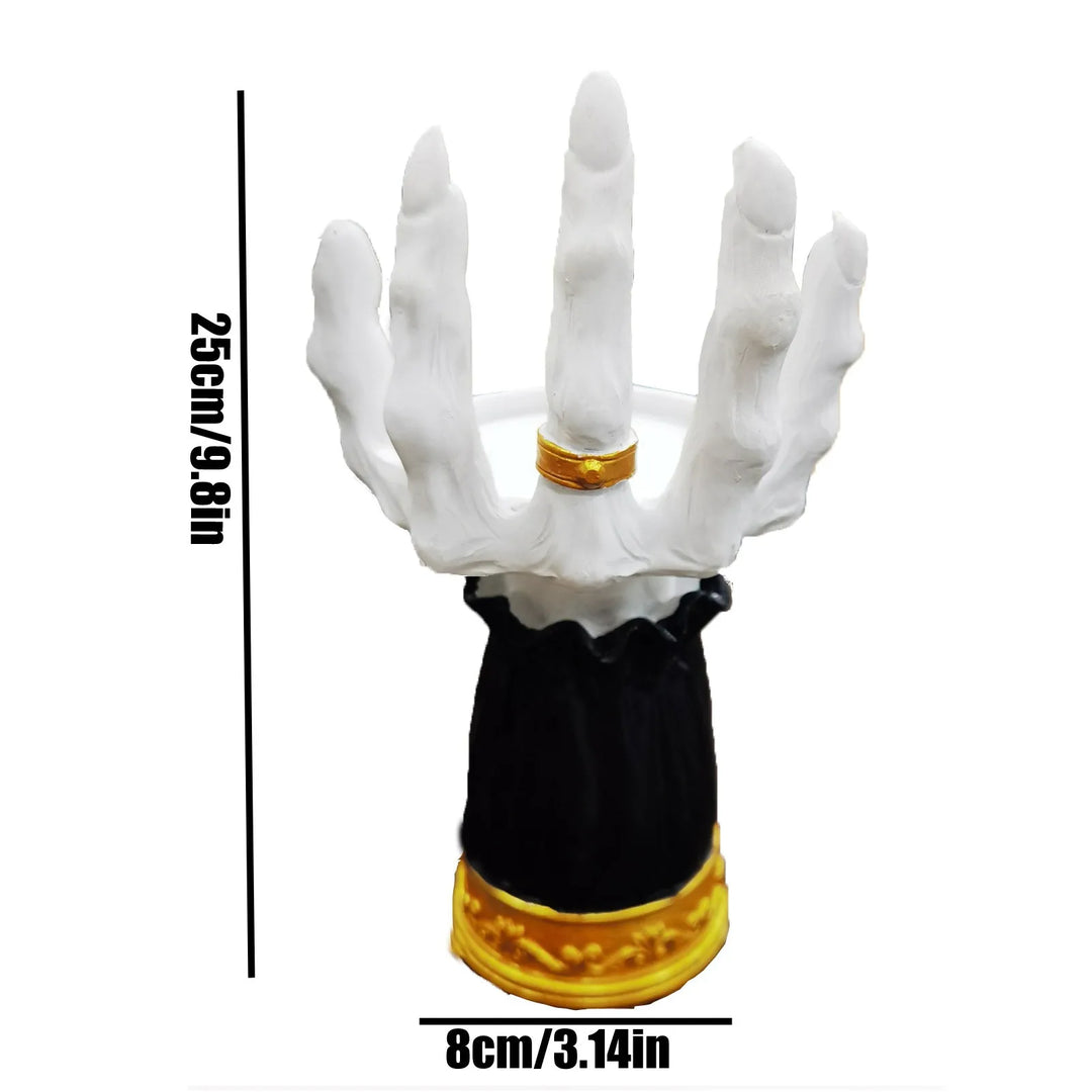 Rynx | Witch Hand Candle Holder Halloween Palm Candle Holder, 9.8 Inch Resin Witch Hand Candle Stand Halloween Home Party Home Decor