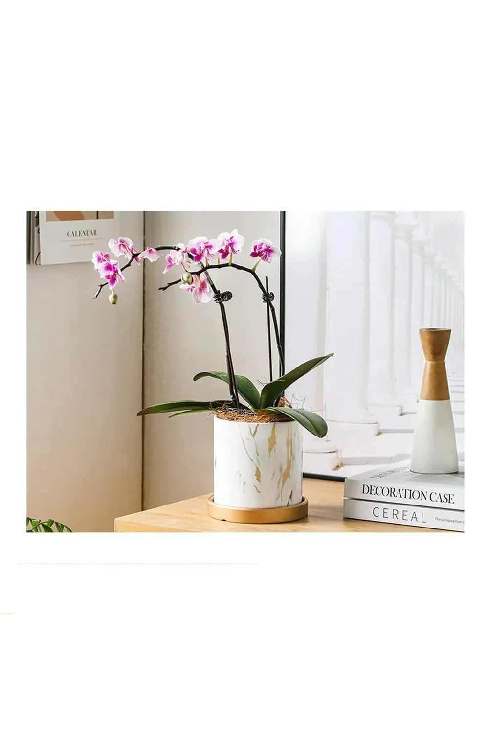 Lisslune | Marble Gold Leaf Plant Pot Set