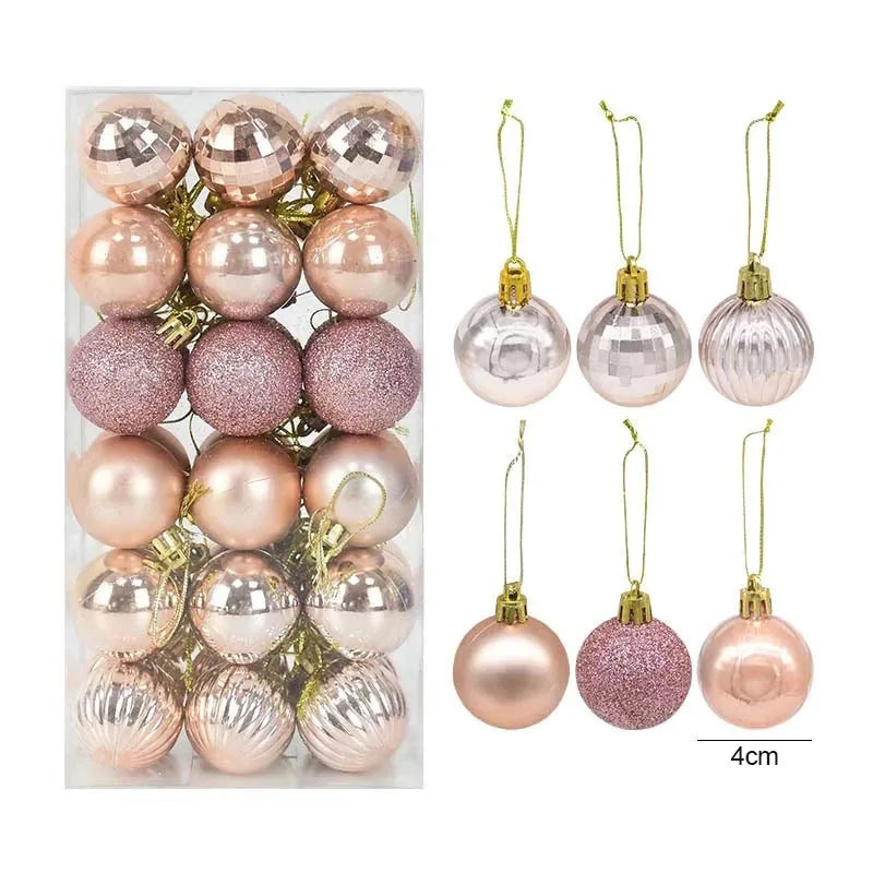 Rynx 1box Christmas balls Christmas tree decoration ball Xmas hanging tree ornament home party decor New Year gift Noel Navidad
