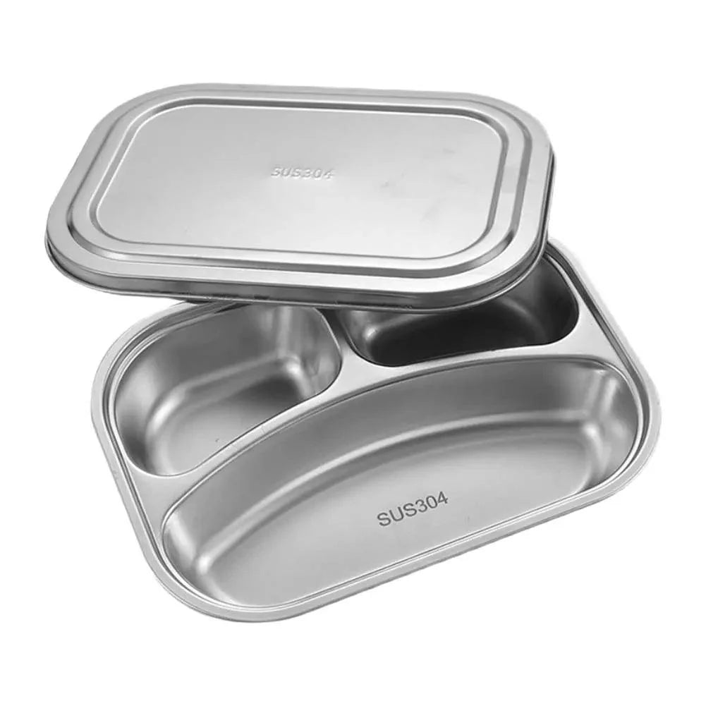 Lisslune | Partitioned Stainless Steel Lunch Plate Set - Elevate Your Dining Experience