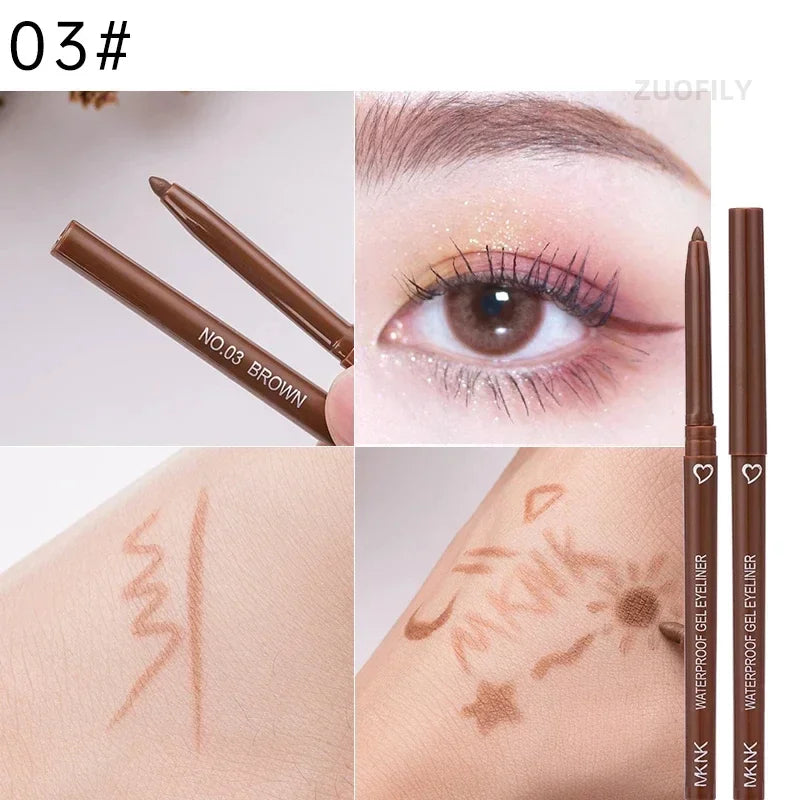 Rynx | 1Pcs Black Brown Sexy Long-lasting Eyeliner Pencil Waterproof Pigment Pink Eyeliner Pencil Women's Fashion Color Eye Makeup Cosmetics