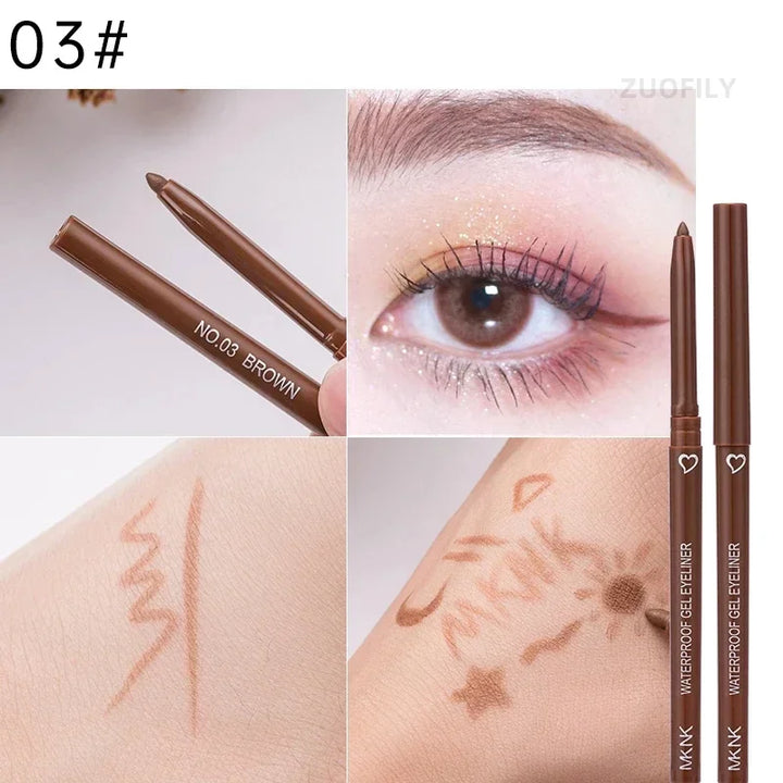 Rynx | 1Pcs Black Brown Sexy Long-lasting Eyeliner Pencil Waterproof Pigment Pink Eyeliner Pencil Women's Fashion Color Eye Makeup Cosmetics