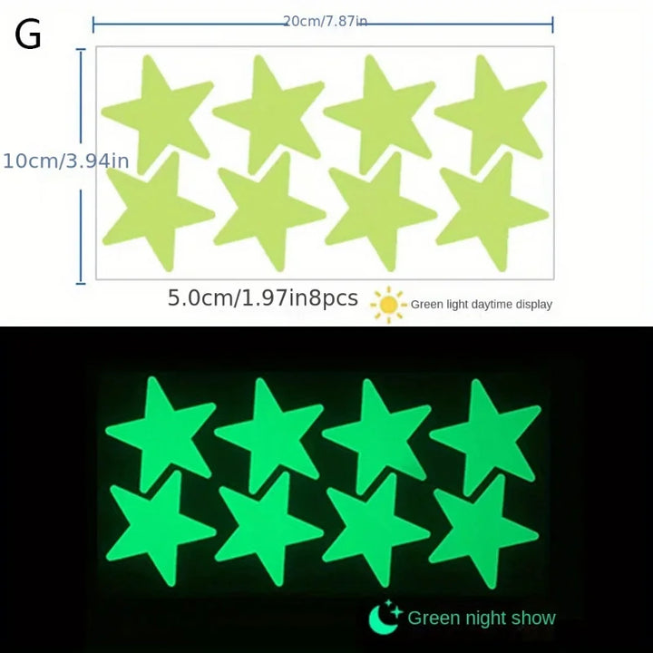 Rynx Glow-in-the-Dark Wall Stickers Self-Adhesive Dots Glow-in-the-Dark Ceiling Stickers for Kids' Room Halloween Home Decor