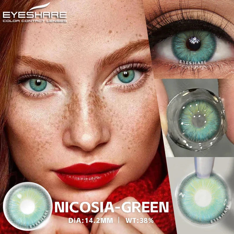 Rynx | 1 Pair of Contact Lenses in Natural Color for the Eyes Fashion Blue Lenses Gray Pupils Brown Lenses Annual Cosmetic Green Lenses