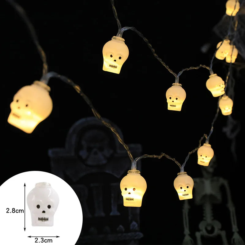 Rynx | 1.5 m 10LED Halloween String Lights Pumpkin Skull Eyes Balls Ghost Festival Party Lantern Trick or Treat Happy Halloween Day Decor