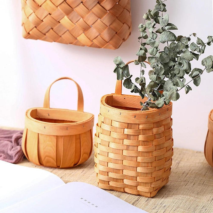 Lisslune | Woven Bamboo Wall Baskets for Elegant Plant and Flower Arrangements