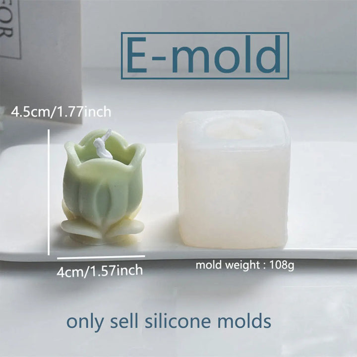 Rynx | Tulip Peony Flower Silicone Mold Mother’s Day DIY Gift Scented Candle Flower Mold Rose Flower Jasmine Handmade Soap Mold