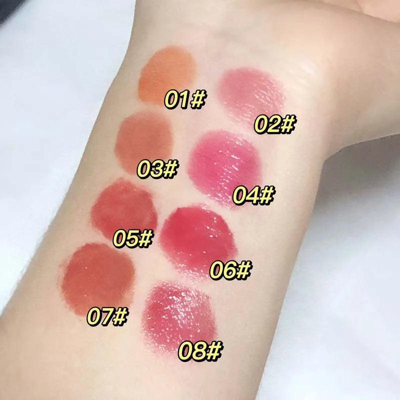 Rynx | Jelly Lipstick Moisturizing Mirror Water Light Solid Lip Gloss 8 Colors Crystal Tea Red Brown Lip Lacquer Tint Lip Balm Makeup