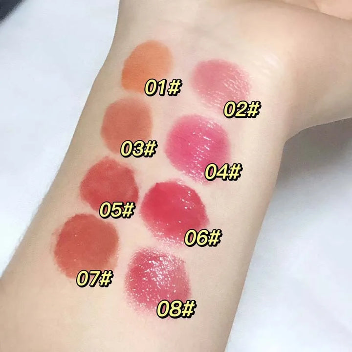 Rynx | Jelly Lipstick Moisturizing Mirror Water Light Solid Lip Gloss 8 Colors Crystal Tea Red Brown Lip Lacquer Tint Lip Balm Makeup