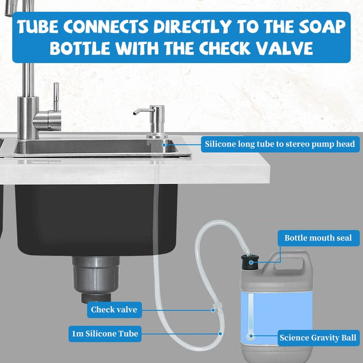 Lisslune | Kitchen Sink Built-in Liquid Soap Dispenser Kit