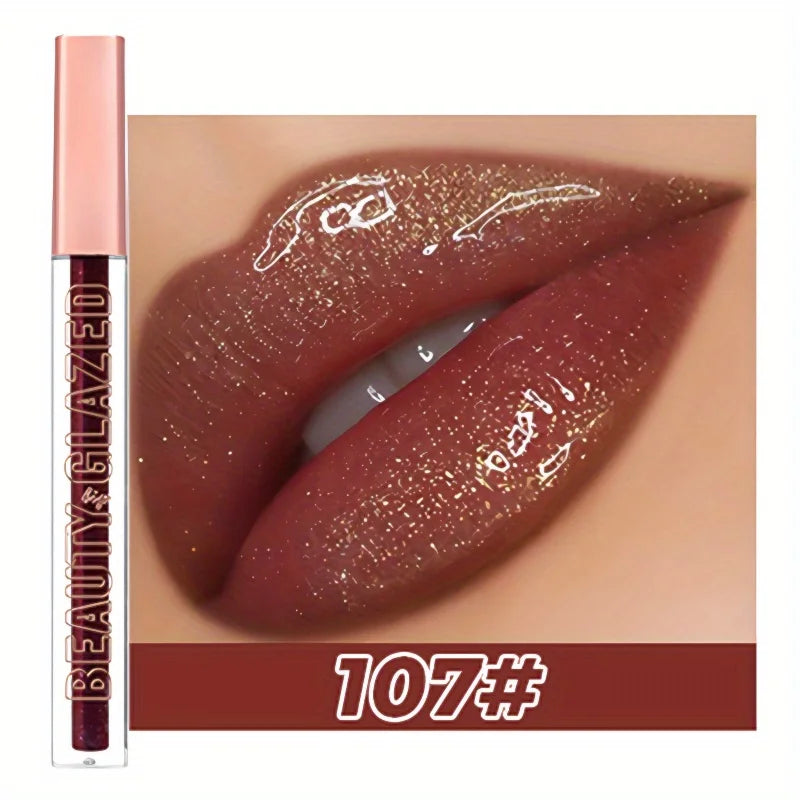 Rynx | Liquid Lipstick Chewy Golden Metallic Lip Gloss Shimmer Texture Golden Bling Glitter Lipstick Suitable Makeup Face Painting