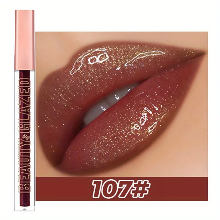 Rynx | Liquid Lipstick Chewy Golden Metallic Lip Gloss Shimmer Texture Golden Bling Glitter Lipstick Suitable Makeup Face Painting