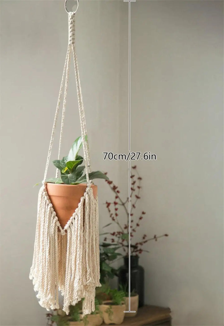 Rynx | Macrame planter wall hanging basket pot Bohemia air plant hanger holder flower planter hanger wall mini tapestry home decor