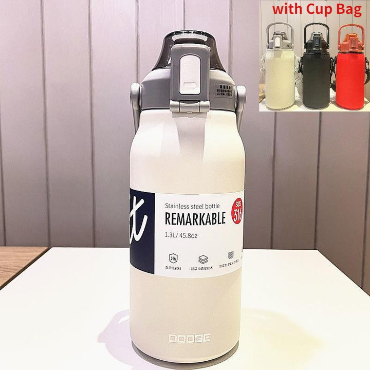 Lisslune | Stainless Steel Built-in Straw Camping Thermos