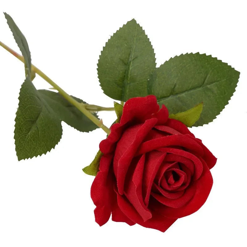 Lisslune | 20 pieces Realistic Velvet Silk Rose Bouquet