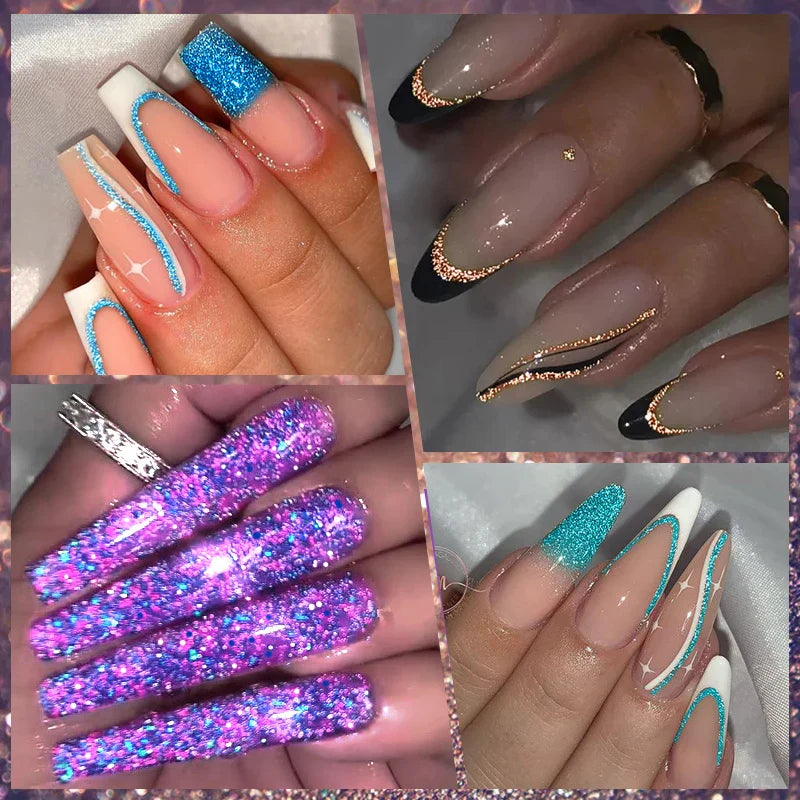 Rynx | 5ml Colorful Reflective Liner Gel Nail Polish Super Bright Painting Glitter Gel Graffiti Stripe Design Polish Manicure