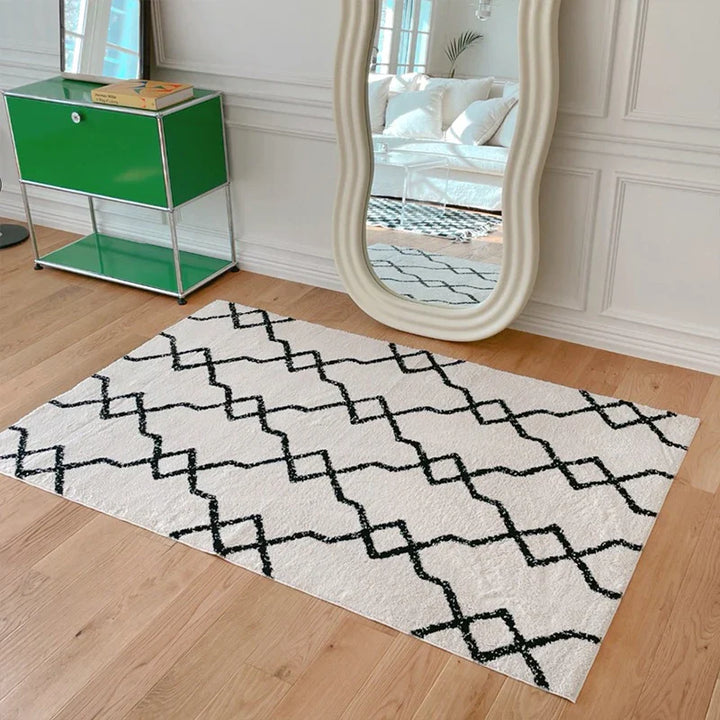 Rynx Living Room Rug Home Decor Minimalist Rug Bedroom Nightstand Lounge Floor Mat Soft Fluffy High Pile Large Rugs