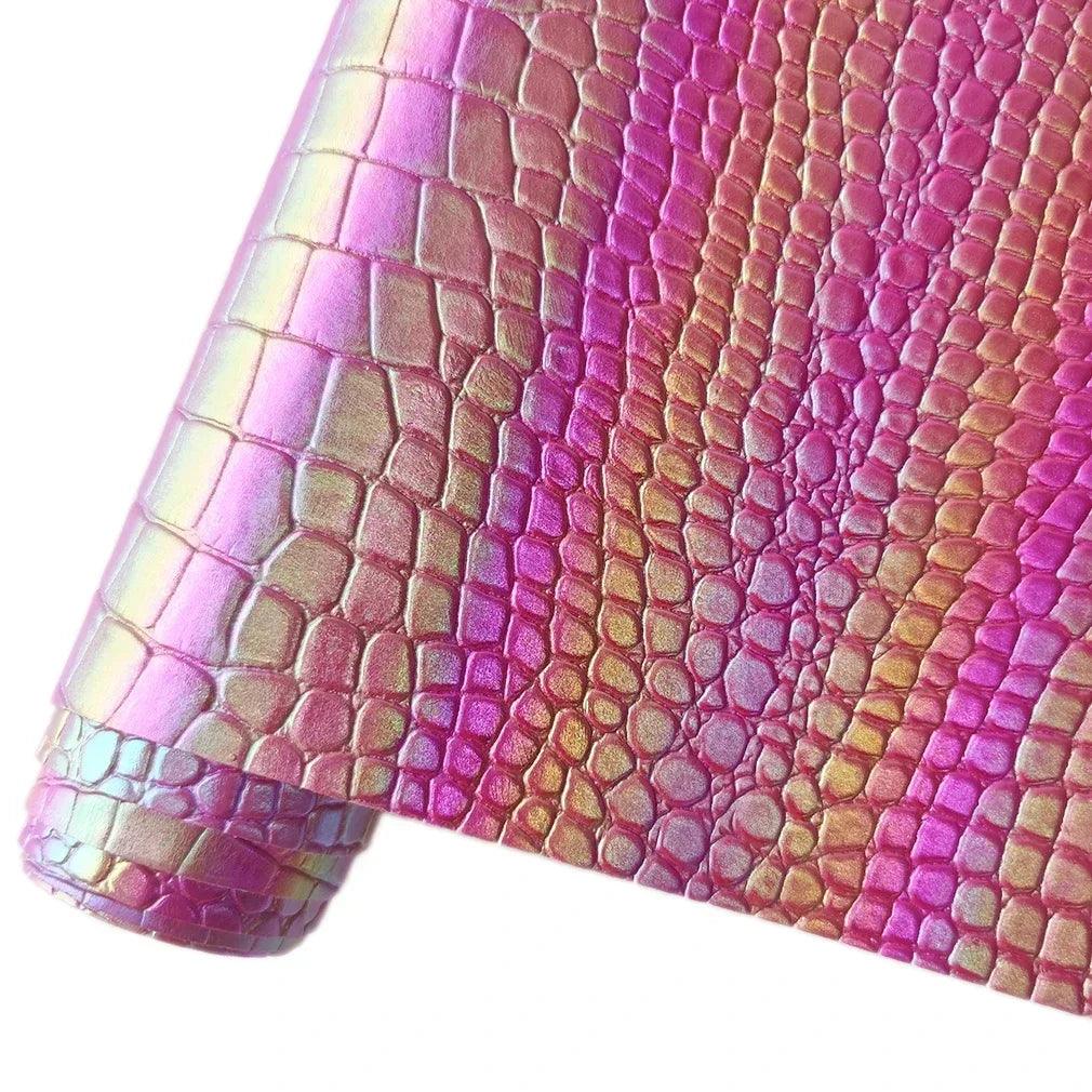 Lisslune | Luxe Holographic Crocodile Pattern Faux Leather Craft Roll - 30x135cm
