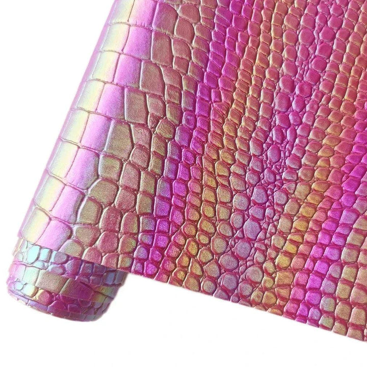 Lisslune | Luxe Holographic Crocodile Pattern Faux Leather Craft Roll - 30x135cm